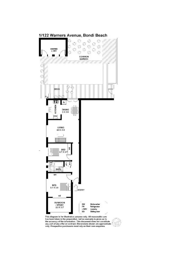 Floorplan of Homely apartment listing, 1/122 Warners Avenue, Bondi Beach NSW 2026