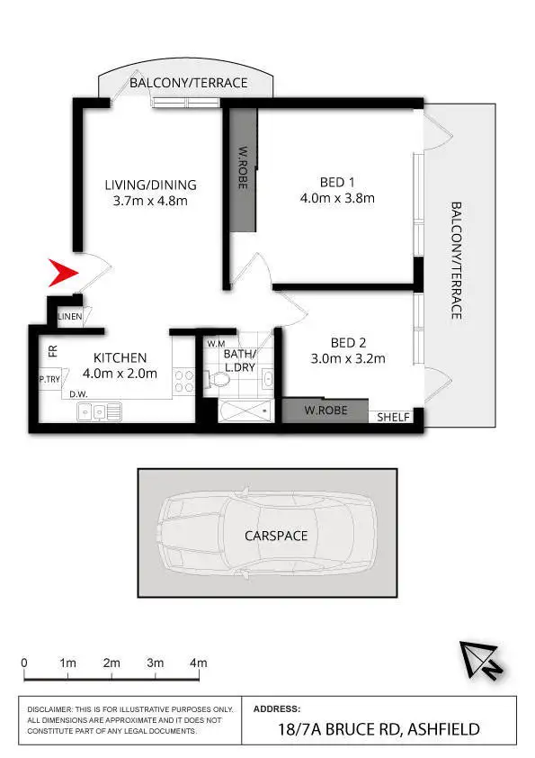 Floorplan of Homely unit listing, 18/7a Bruce Street, Ashfield NSW 2131