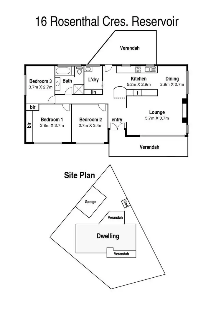 Floorplan of Homely house listing, 16 Rosenthal Crescent, Reservoir VIC 3073