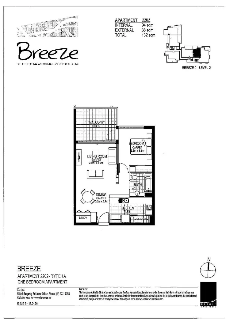 Floorplan of Homely unit listing, 2202/27 Boardwalk Boulevard, Mount Coolum QLD 4573