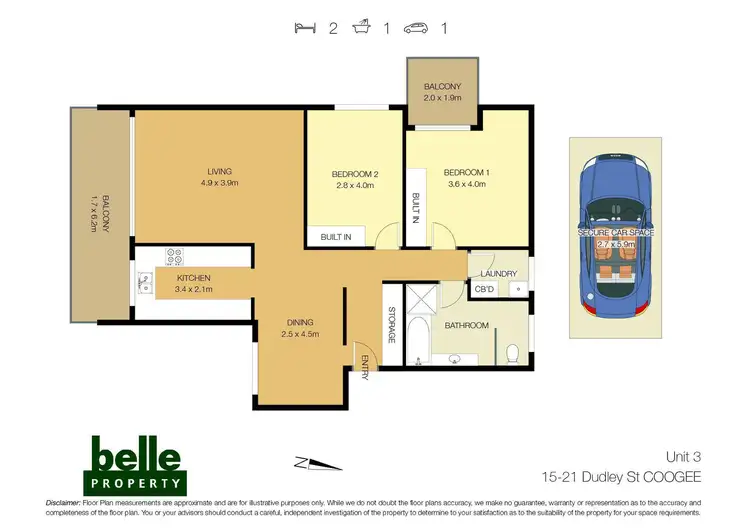 Floorplan of Homely unit listing, 3/15-21 Dudley Street, Coogee NSW 2034