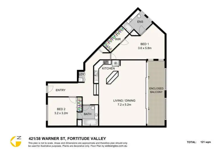 Floorplan of Homely unit listing, 421/38 Warner Street, Fortitude Valley QLD 4006