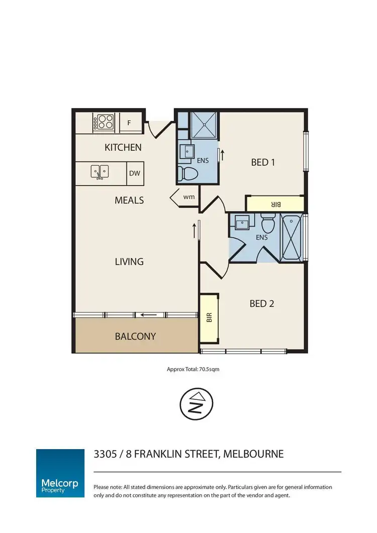 Floorplan of Homely unit listing, 3305/8 Franklin Street, Melbourne VIC 3000