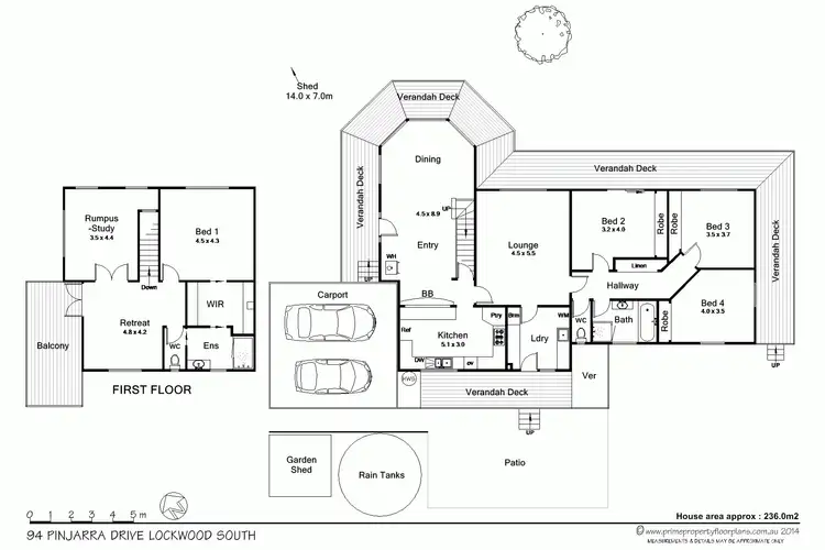 Floorplan of Homely house listing, 94 Pinjarra Drive, Lockwood South VIC 3551