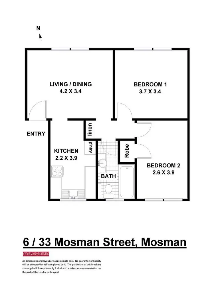 Floorplan of Homely apartment listing, 6/33 Mosman Street, Mosman NSW 2088