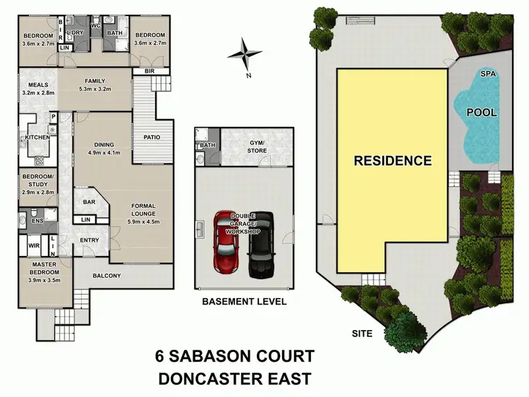 Floorplan of Homely house listing, 6 Sabason Court, Doncaster East VIC 3109