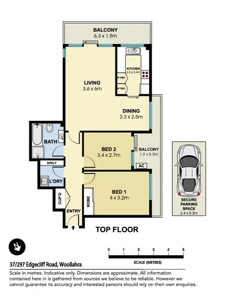 Floorplan of Homely apartment listing, 37/297 Edgecliff Road, Woollahra NSW 2025