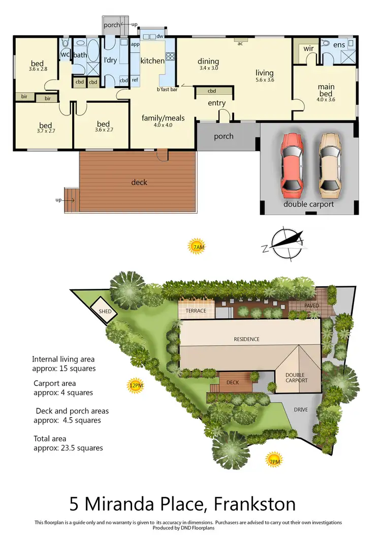 Floorplan of Homely house listing, 5 Miranda Place, Frankston VIC 3199