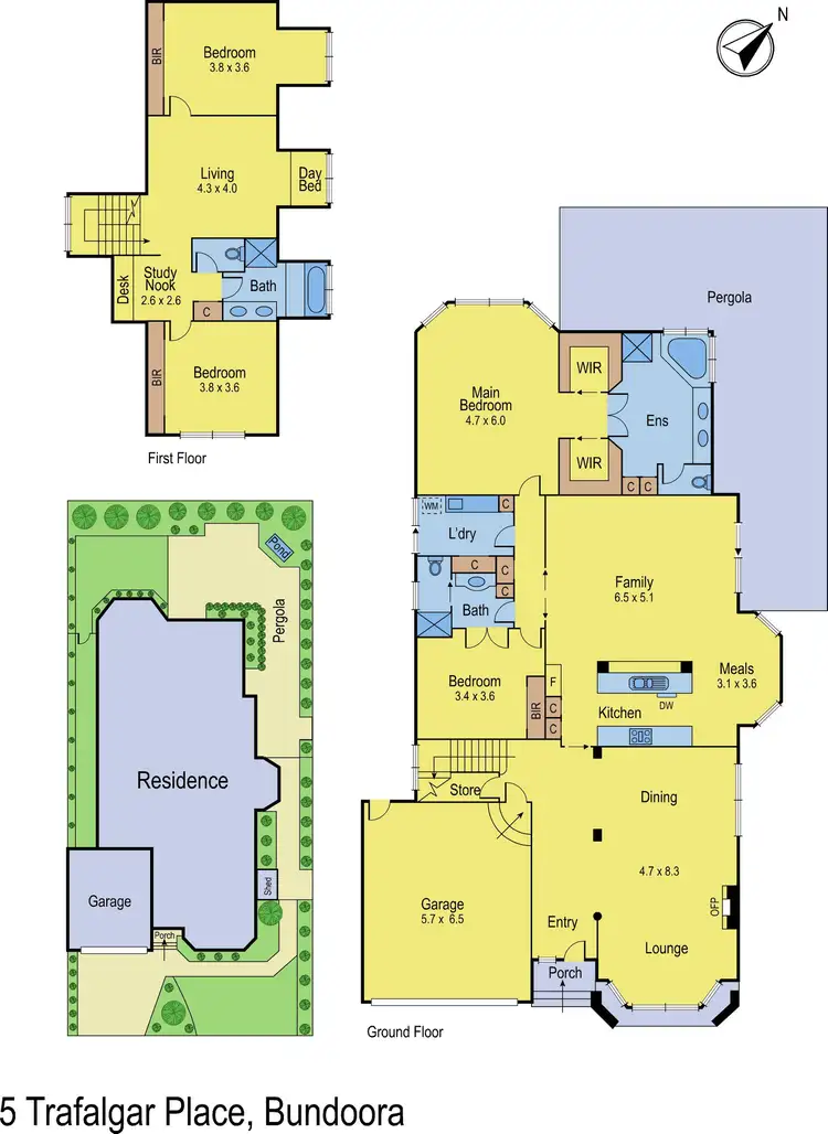 Floorplan of Homely house listing, 5 Trafalgar Place, Bundoora VIC 3083