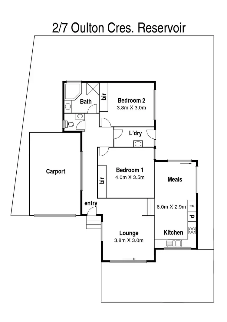 Floorplan of Homely unit listing, 2/7 Oulton Crescent, Reservoir VIC 3073