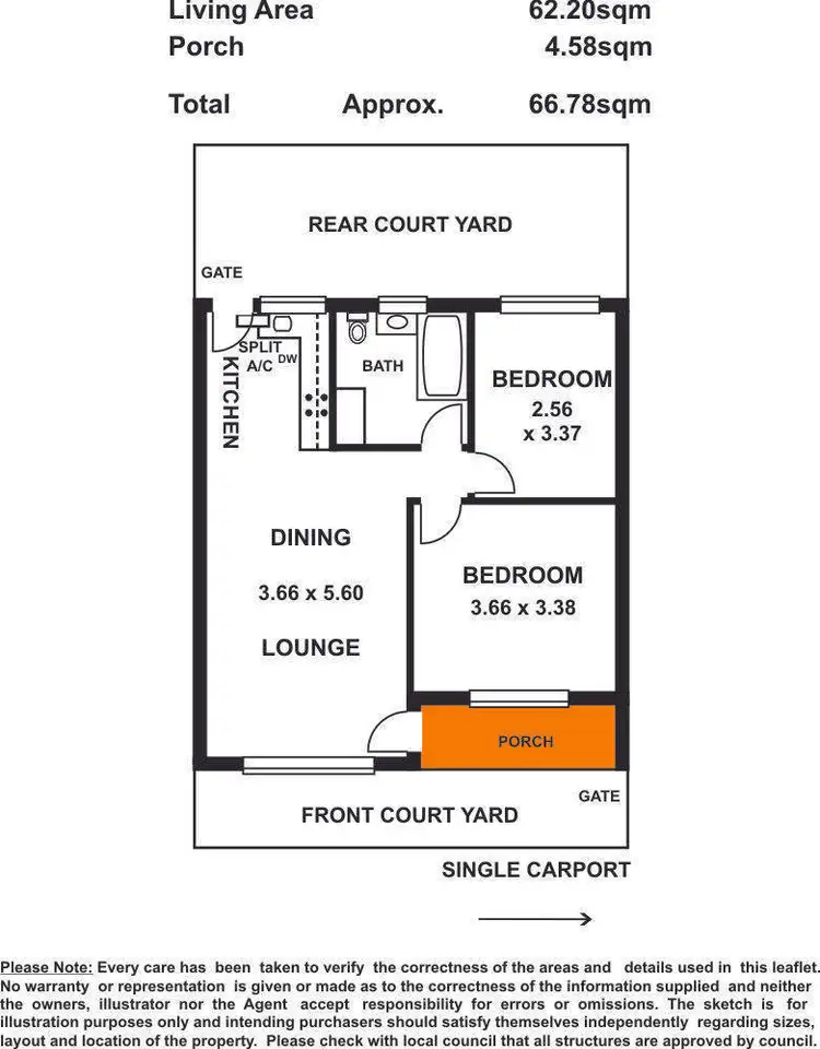 Floorplan of Homely unit listing, 2/18 Cliff Street, Glenelg East SA 5045