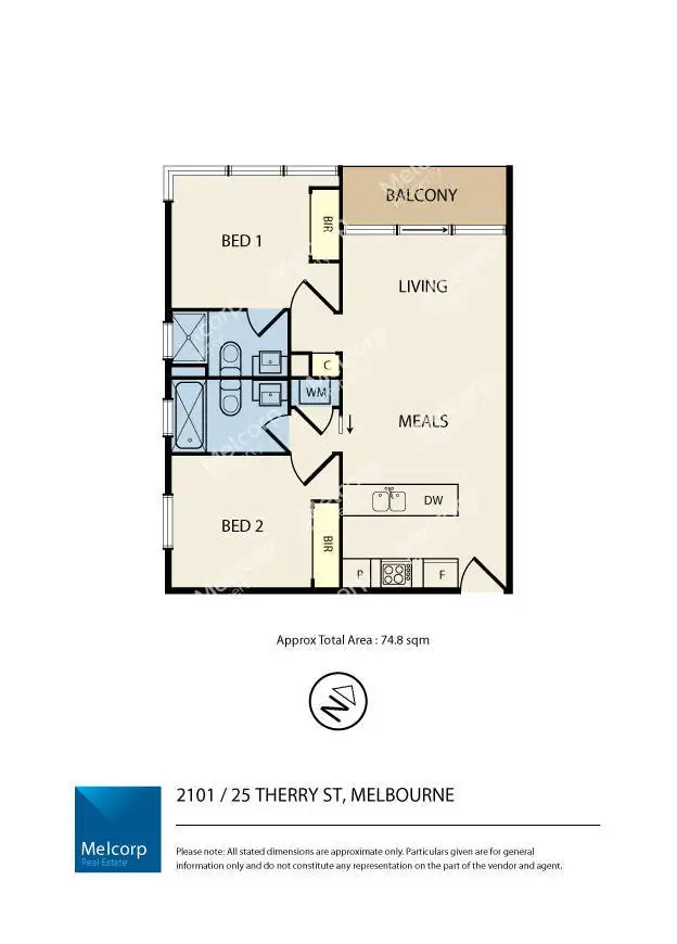 Floorplan of Homely apartment listing, 2101/25 Therry Street, Melbourne VIC 3000
