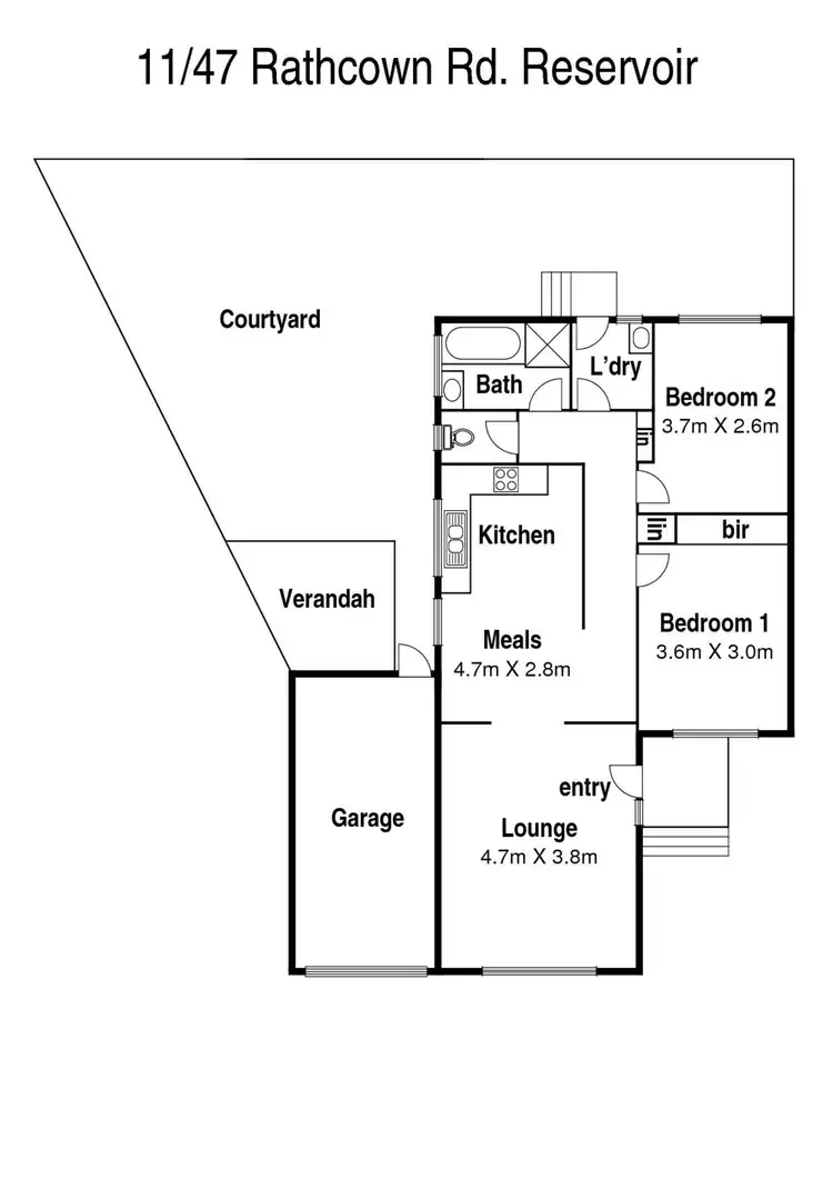 Floorplan of Homely unit listing, 11/47 Rathcown Road, Reservoir VIC 3073