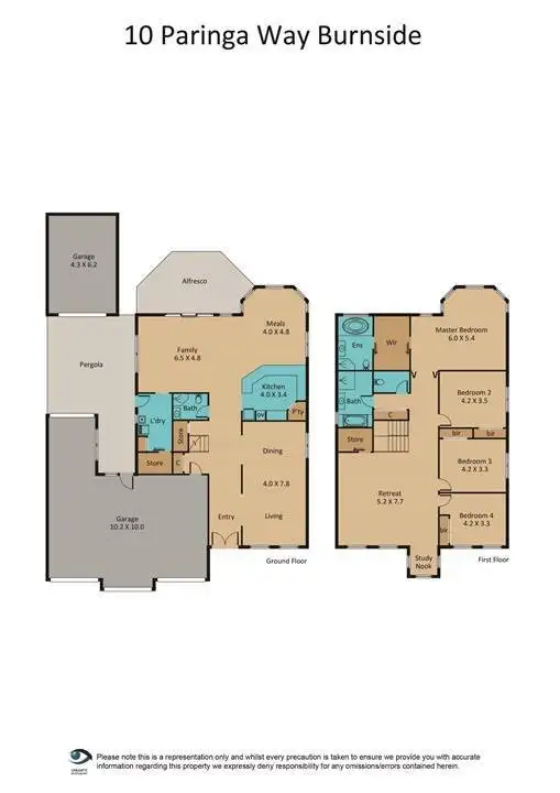Floorplan of Homely house listing, 10 Paringa Way, Burnside VIC 3023