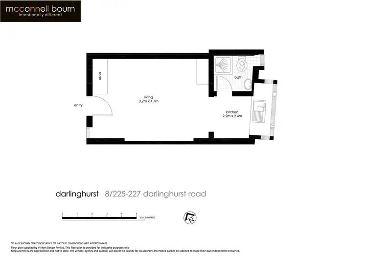 Floorplan of Homely studio listing, 8/225 Darlinghurst Road, Darlinghurst NSW 2010