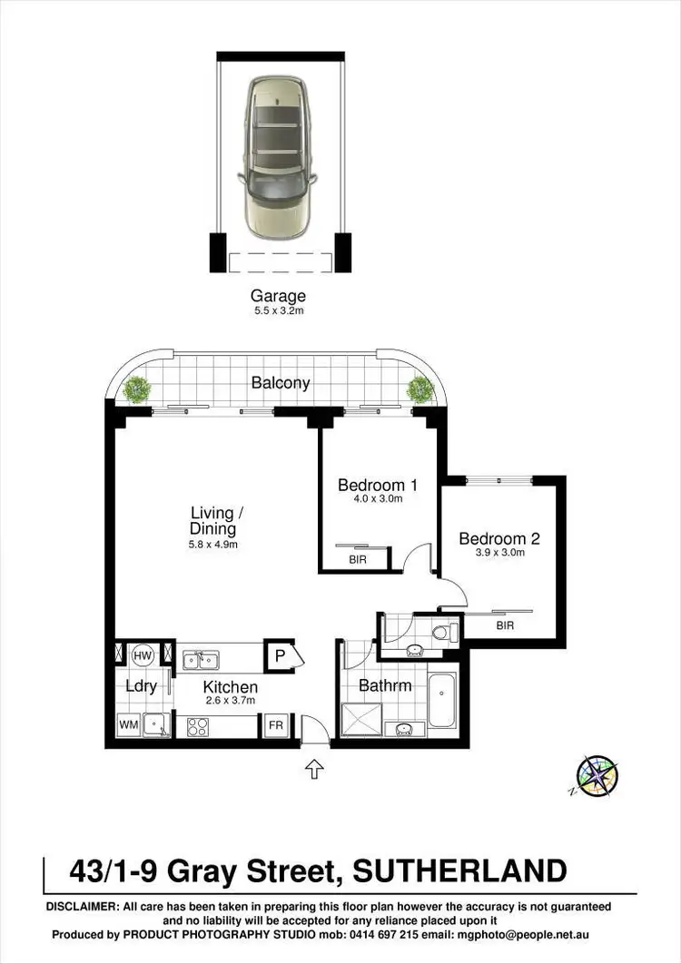 Floorplan of Homely unit listing, 43/1-9 Gray Street, Sutherland NSW 2232