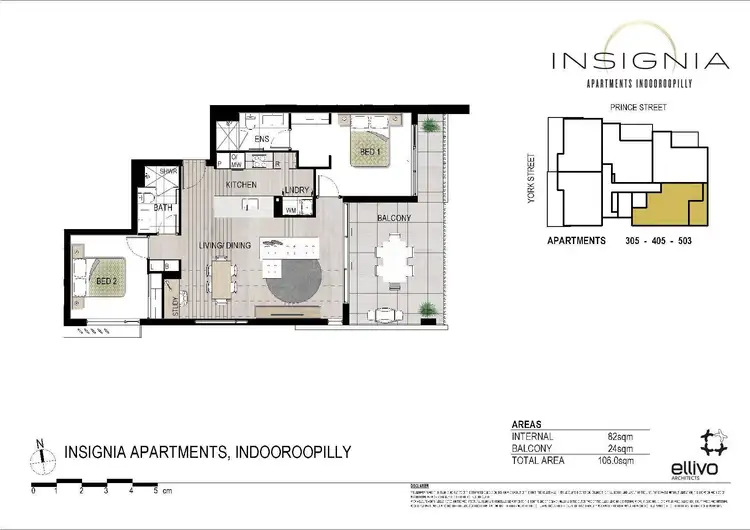 Floorplan of Homely apartment listing, 305/30-32 York Street, Indooroopilly QLD 4068
