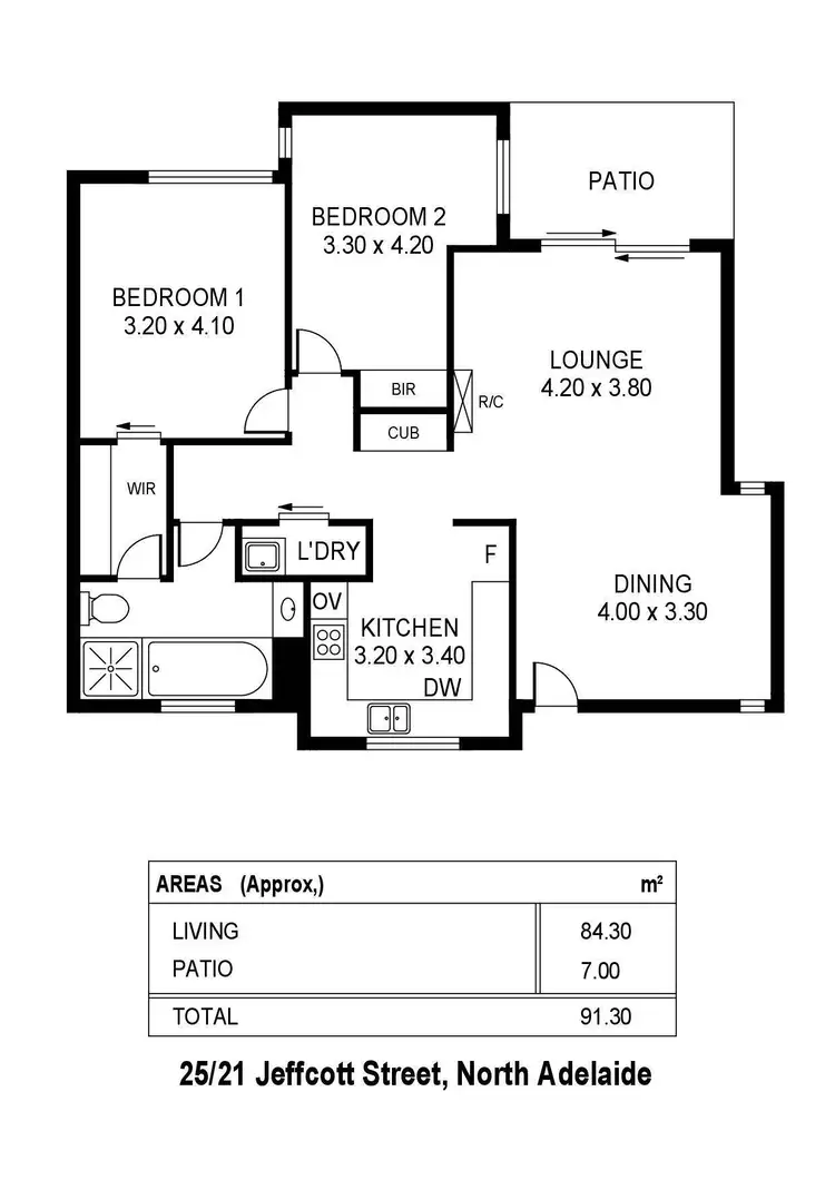 Floorplan of Homely apartment listing, Level 3/25/21 Jeffcott Street, North Adelaide SA 5006