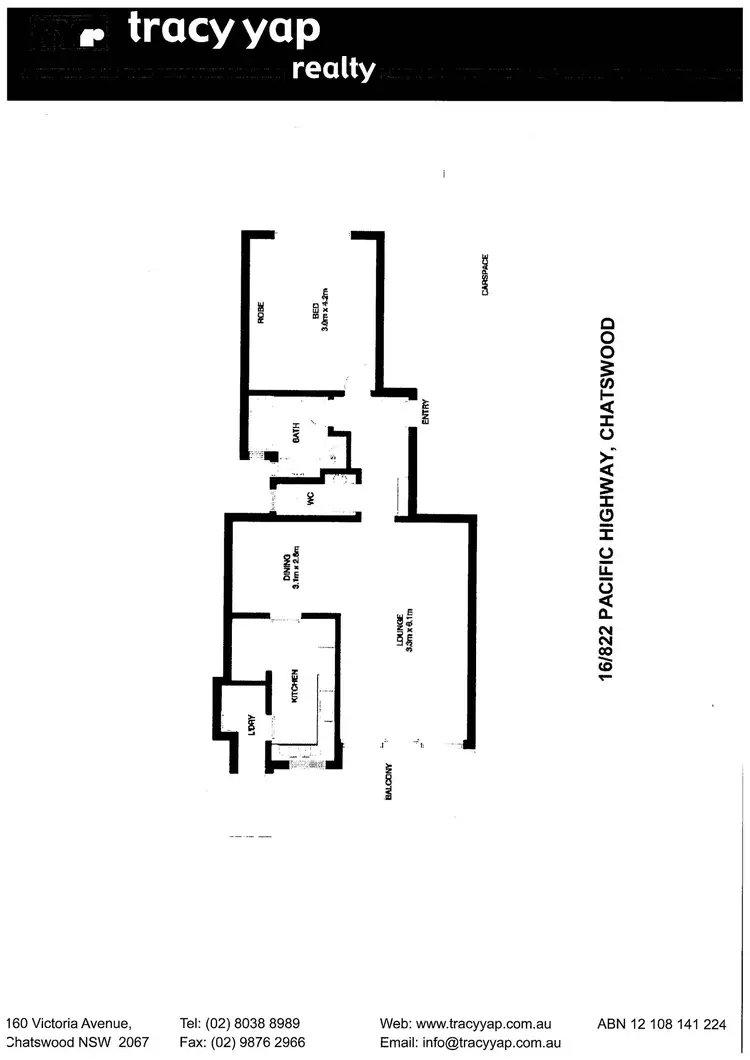 Floorplan of Homely apartment listing, 16/822 Pacific Highway, Chatswood NSW 2067