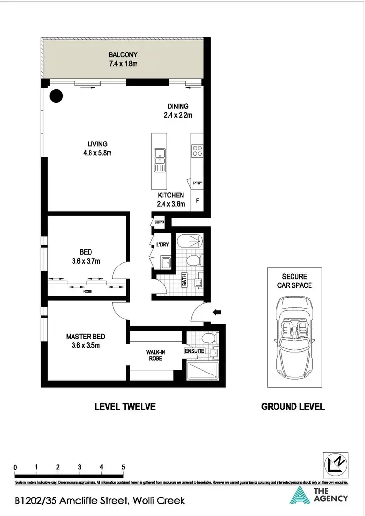 Floorplan of Homely apartment listing, B1202/35 Arncliffe Street, Wolli Creek NSW 2205