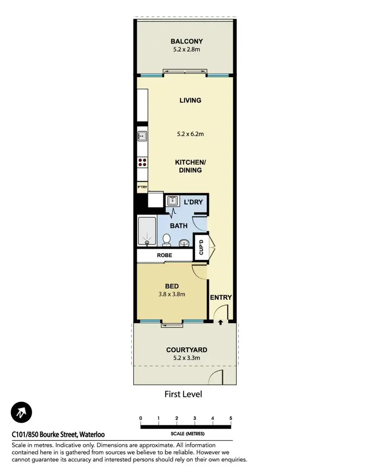 Floorplan of Homely apartment listing, 101/850 Bourke Street, Waterloo NSW 2017
