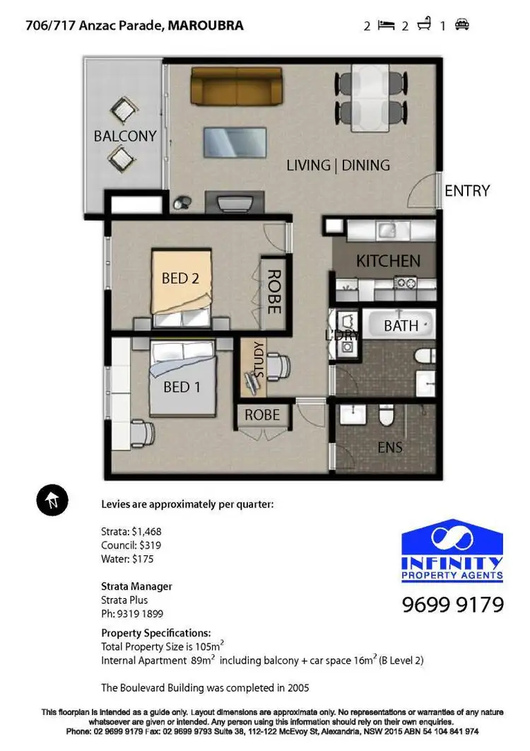 Floorplan of Homely apartment listing, 706/717 Anzac Parade, Maroubra NSW 2035