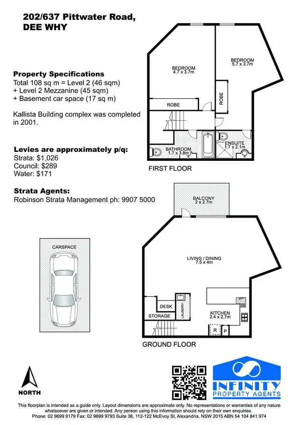 Floorplan of Homely apartment listing, 202/637 Pittwater Road, Dee Why NSW 2099
