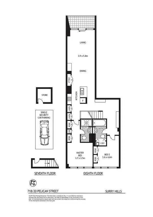Floorplan of Homely apartment listing, 718/20 Pelican Street, Surry Hills NSW 2010