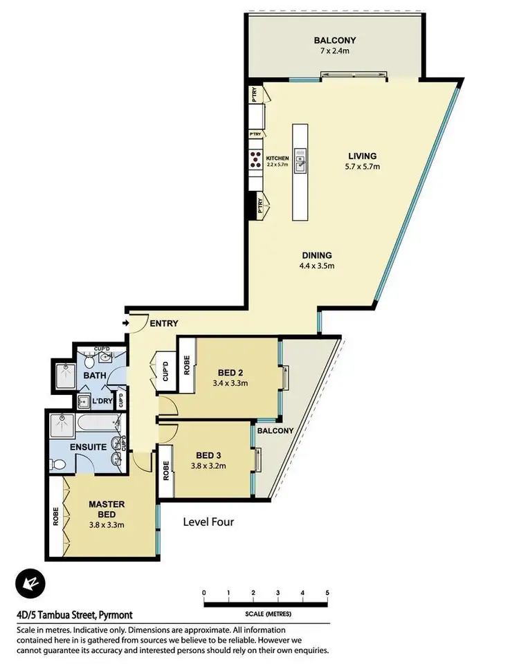Floorplan of Homely apartment listing, 4D/5 Tambua Street, Pyrmont NSW 2009