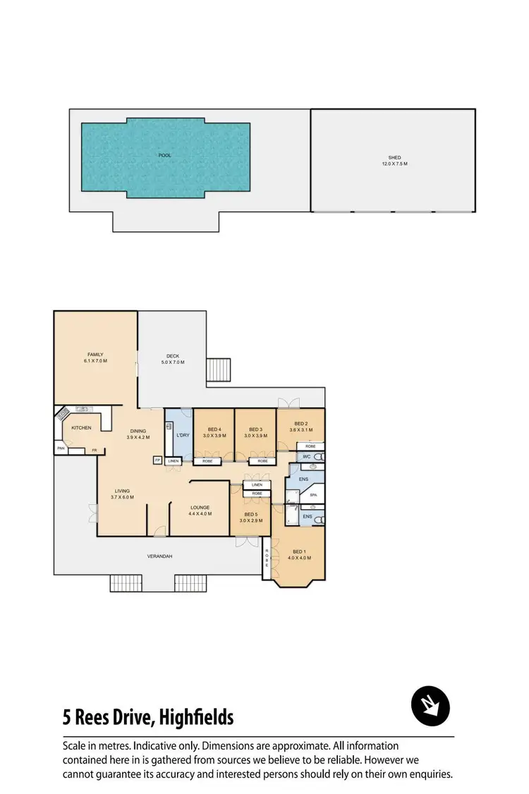 Floorplan of Homely house listing, 5 Rees Drive, Highfields QLD 4352