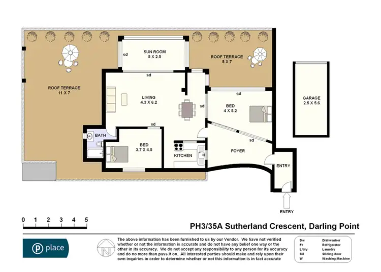 Floorplan of Homely unit listing, Penthouse/35A Sutherland Crescent, Darling Point NSW 2027