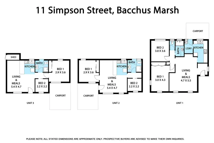 Floorplan of Homely block of units listing, 1, 2 & 3/11 Simpson Street, Bacchus Marsh VIC 3340