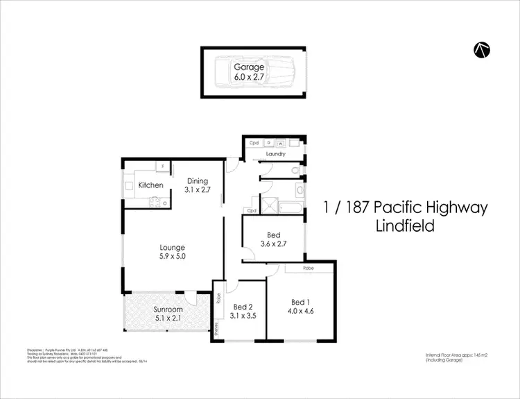 Floorplan of Homely unit listing, 1/187 Pacific Highway, Lindfield NSW 2070