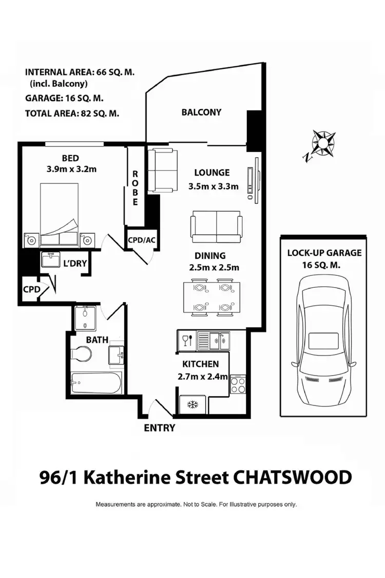 Floorplan of Homely unit listing, 96/1 Katherine Street, Chatswood NSW 2067
