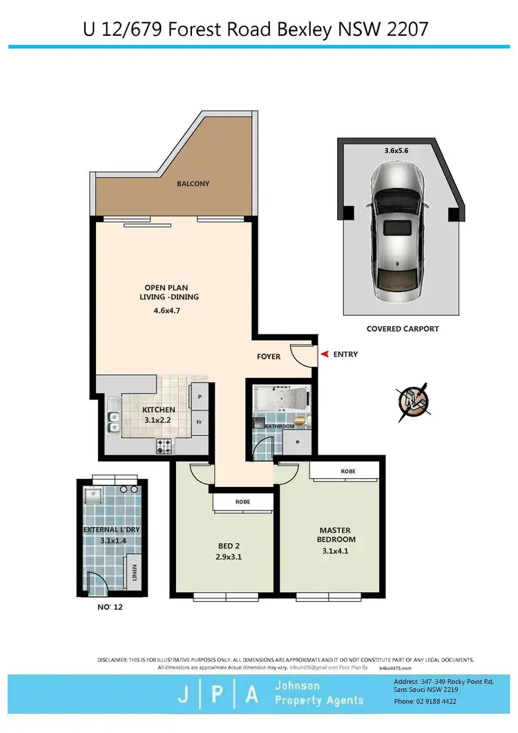 Floorplan of Homely unit listing, 12/679 Forest Road, Bexley NSW 2207