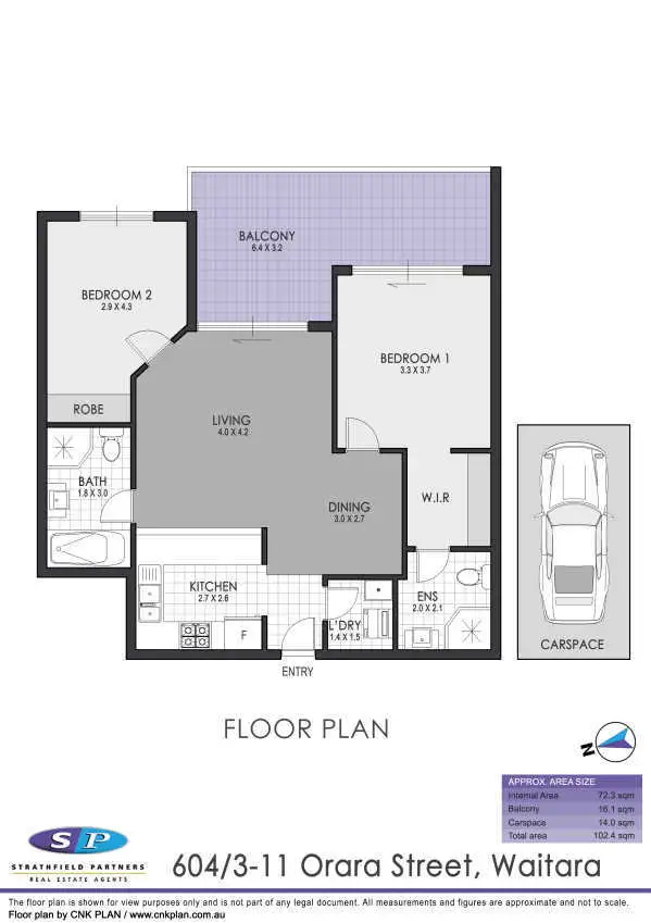 Floorplan of Homely apartment listing, 604/3-11 Orara Street, Waitara NSW 2077