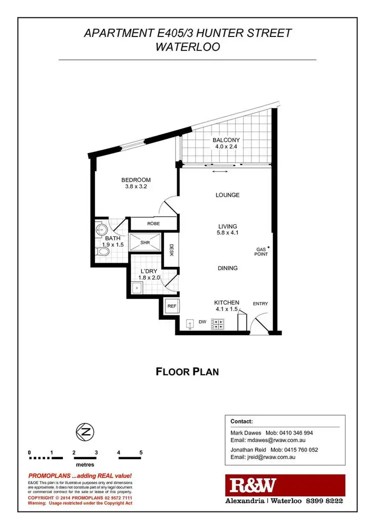 Floorplan of Homely apartment listing, E405/3 Hunter Street, Waterloo NSW 2017