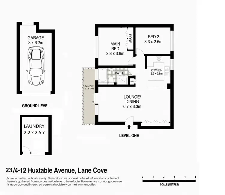 Floorplan of Homely apartment listing, 23/4-12 Huxtable Avenue, Lane Cove NSW 2066
