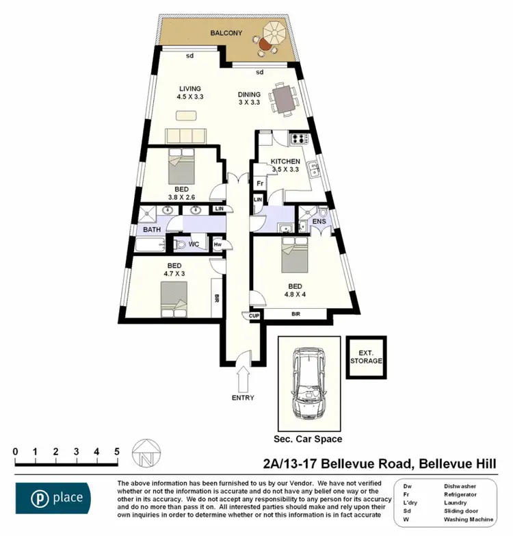 Floorplan of Homely unit listing, 2A/13-17 Bellevue Road, Bellevue Hill NSW 2023