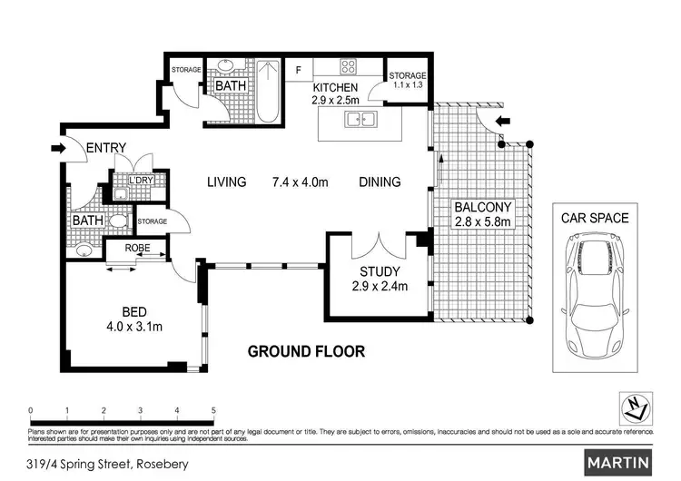 Floorplan of Homely apartment listing, 319/4 Spring Street, Rosebery NSW 2018