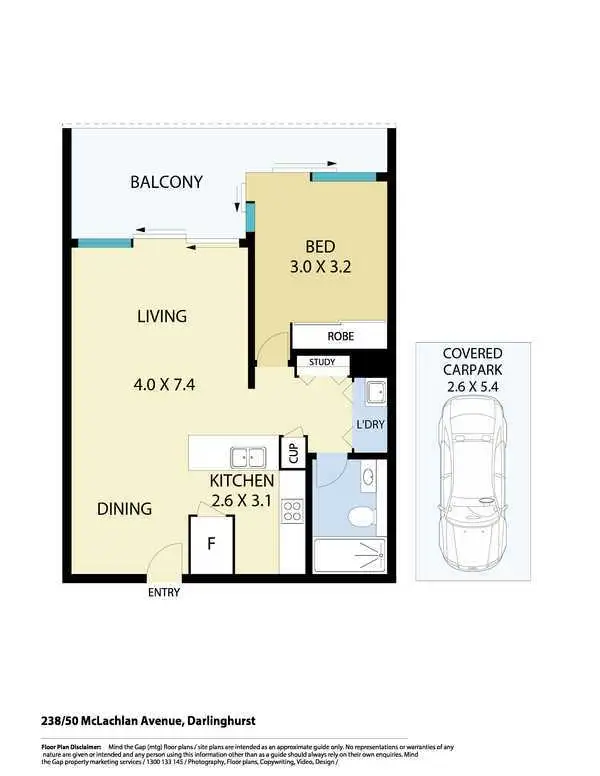Floorplan of Homely apartment listing, 238/50 McLachlan Avenue, Darlinghurst NSW 2010