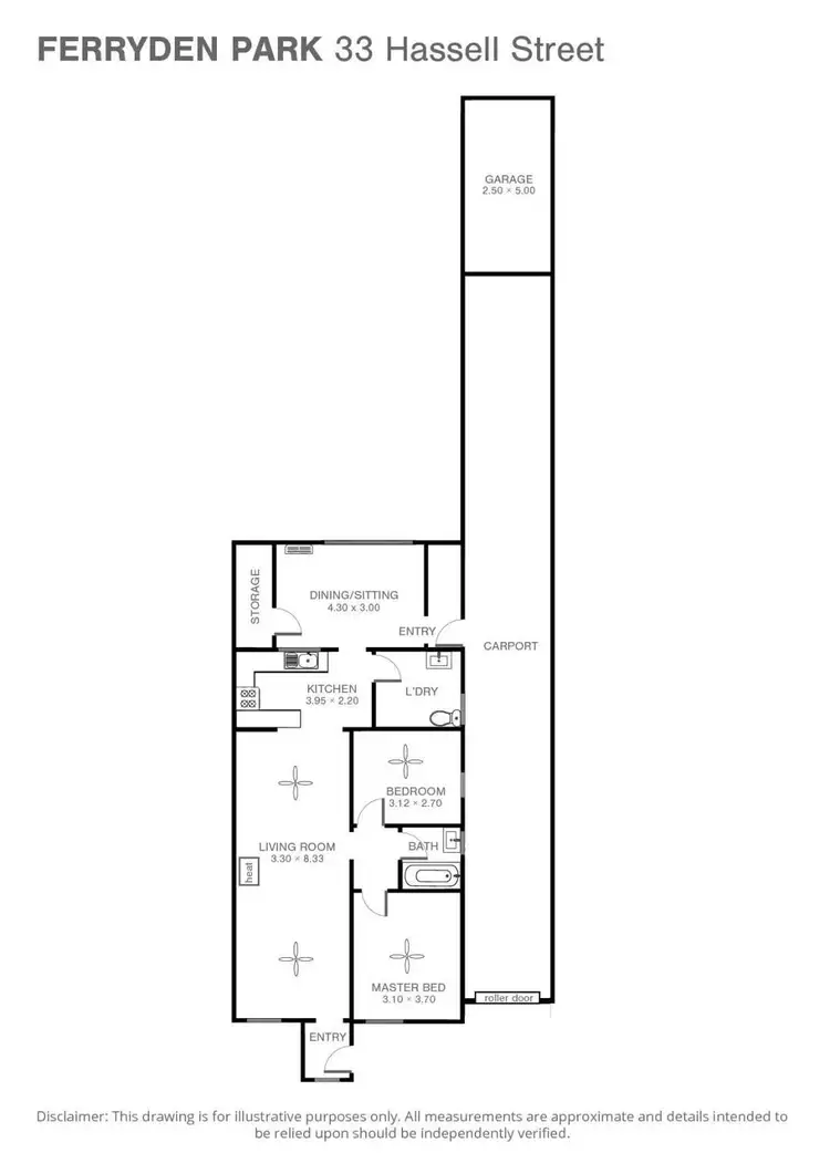 Floorplan of Homely semi-detached listing, 33 Hassell Street, Ferryden Park SA 5010