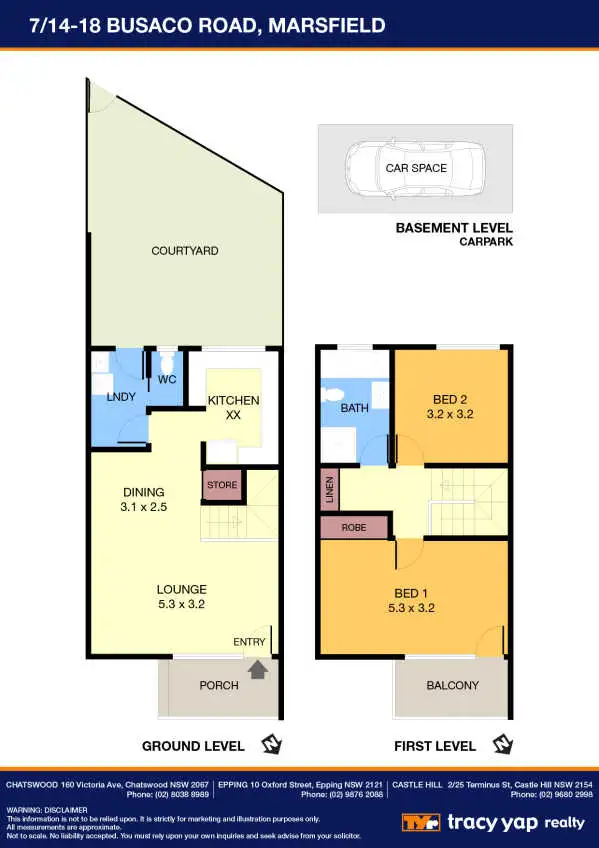 Floorplan of Homely townhouse listing, 7/14-18 Busaco Road, Marsfield NSW 2122