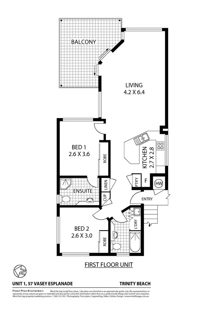 Floorplan of Homely apartment listing, 1/57 Vasey Esplanade, Trinity Beach QLD 4879