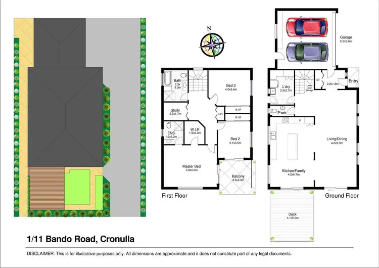 Floorplan of Homely semi-detached listing, 1/11 Bando Road, Cronulla NSW 2230