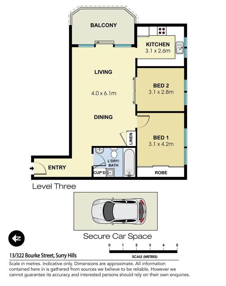 Floorplan of Homely apartment listing, 13/322 Bourke Street, Surry Hills NSW 2010
