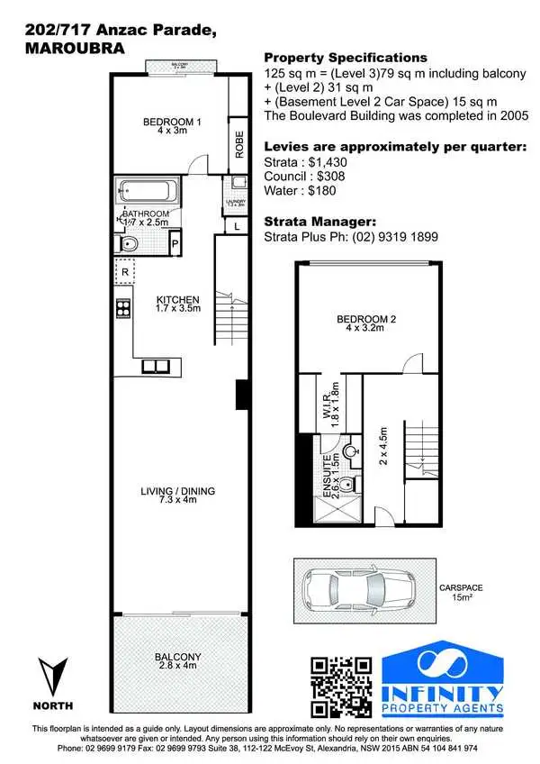 Floorplan of Homely apartment listing, 202/717 Anzac Parade, Maroubra NSW 2035