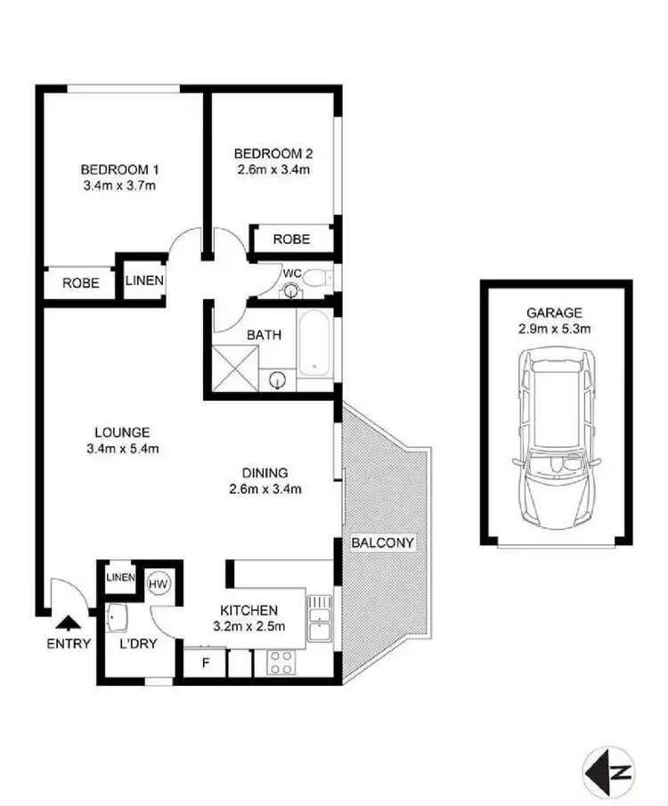 Floorplan of Homely apartment listing, 11/57-61 Auburn Street, Sutherland NSW 2232