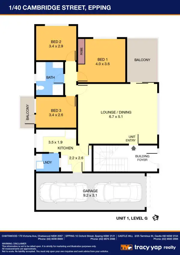 Floorplan of Homely apartment listing, 1/40 Cambridge Street, Epping NSW 2121