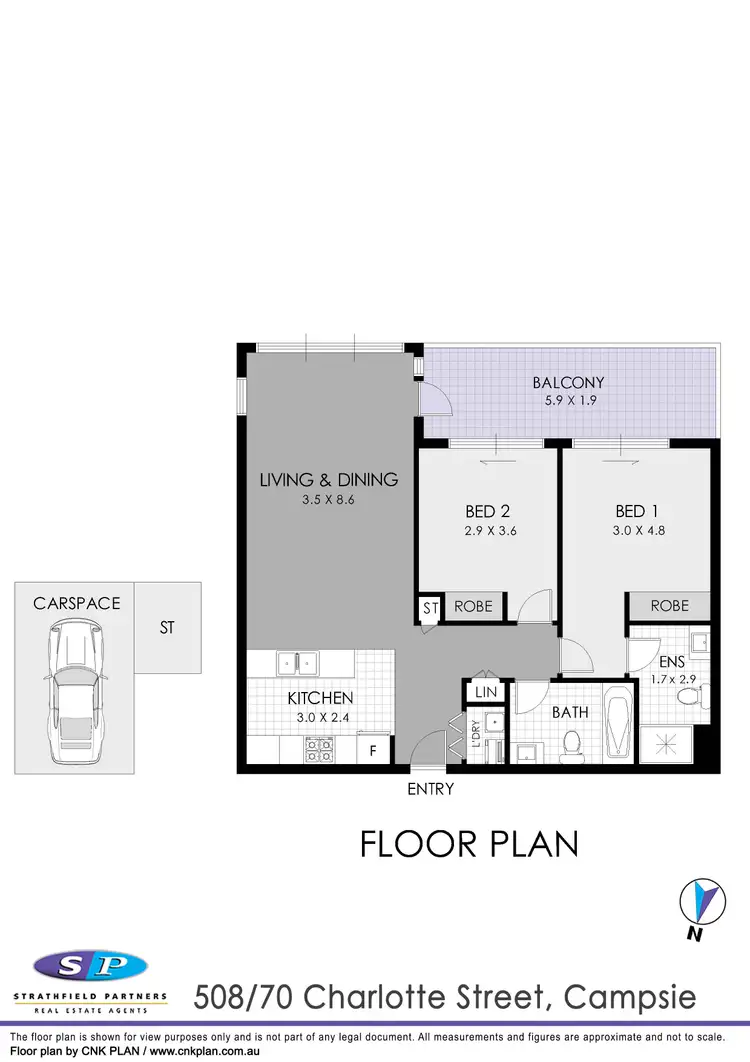Floorplan of Homely apartment listing, 508/70 Charlotte Street, Campsie NSW 2194